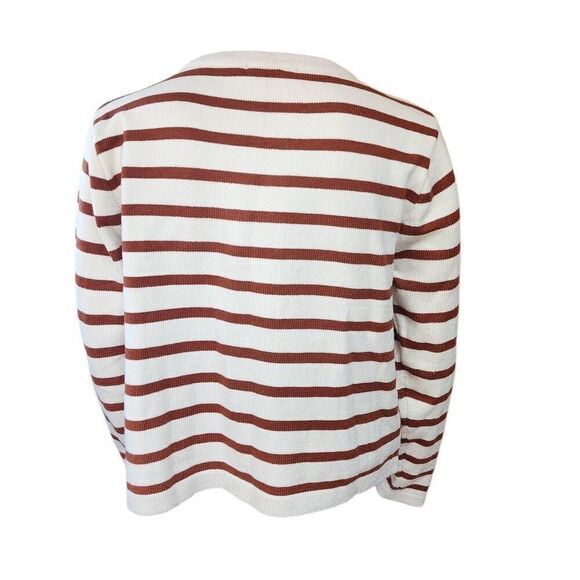 NWT Automet Cream & Rust Orange Striped Cardigan (M) - Picture 5 of 6